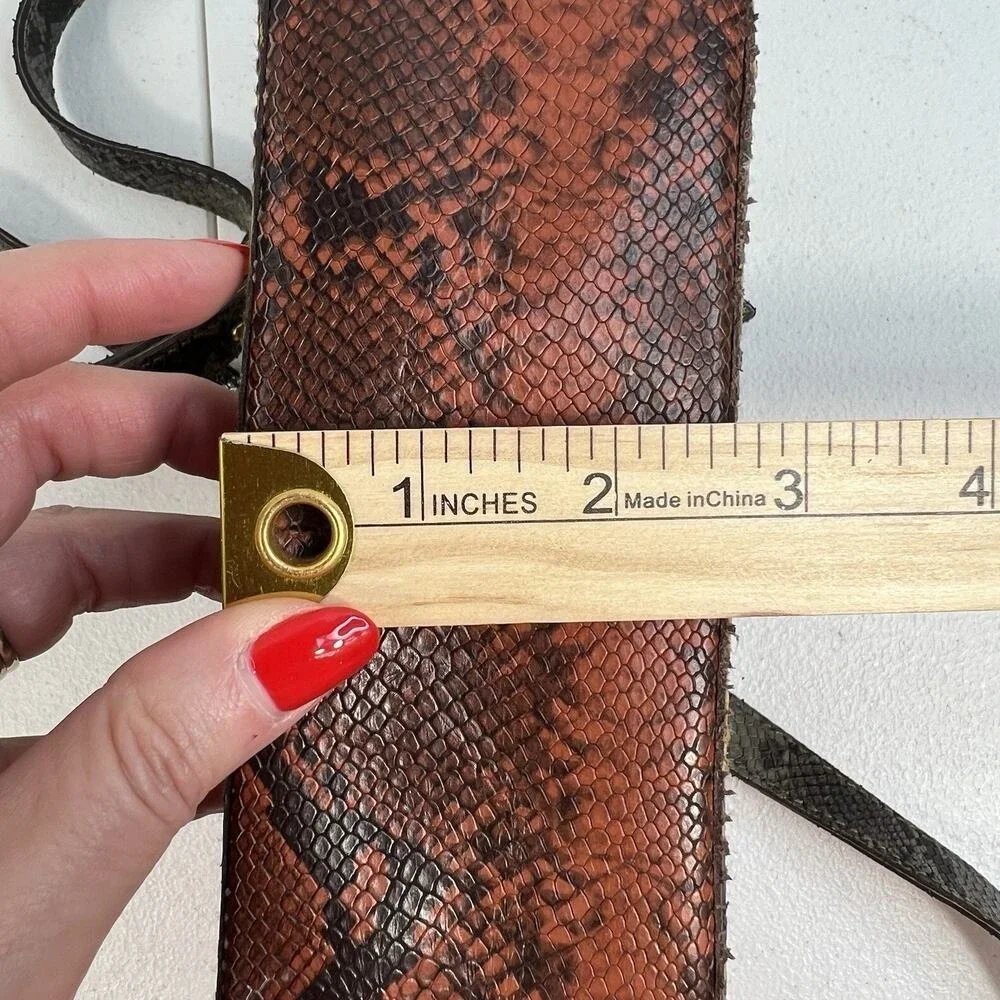 Madewell The Transport Camera Bag Colorblock Snake‎ Embossed Edition Rusted Tin